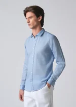 MARKBRO Men’s Sky Blue Cotton Shirt – Elegant, Soft & Breathable