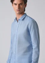 MARKBRO Men’s Sky Blue Cotton Shirt – Elegant, Soft & Breathable - Image 3